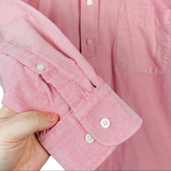 Alan Flusser Pink Cotton Button Down Pocket Long Sleeve Casual Dress Shirt - Picture 4 of 11